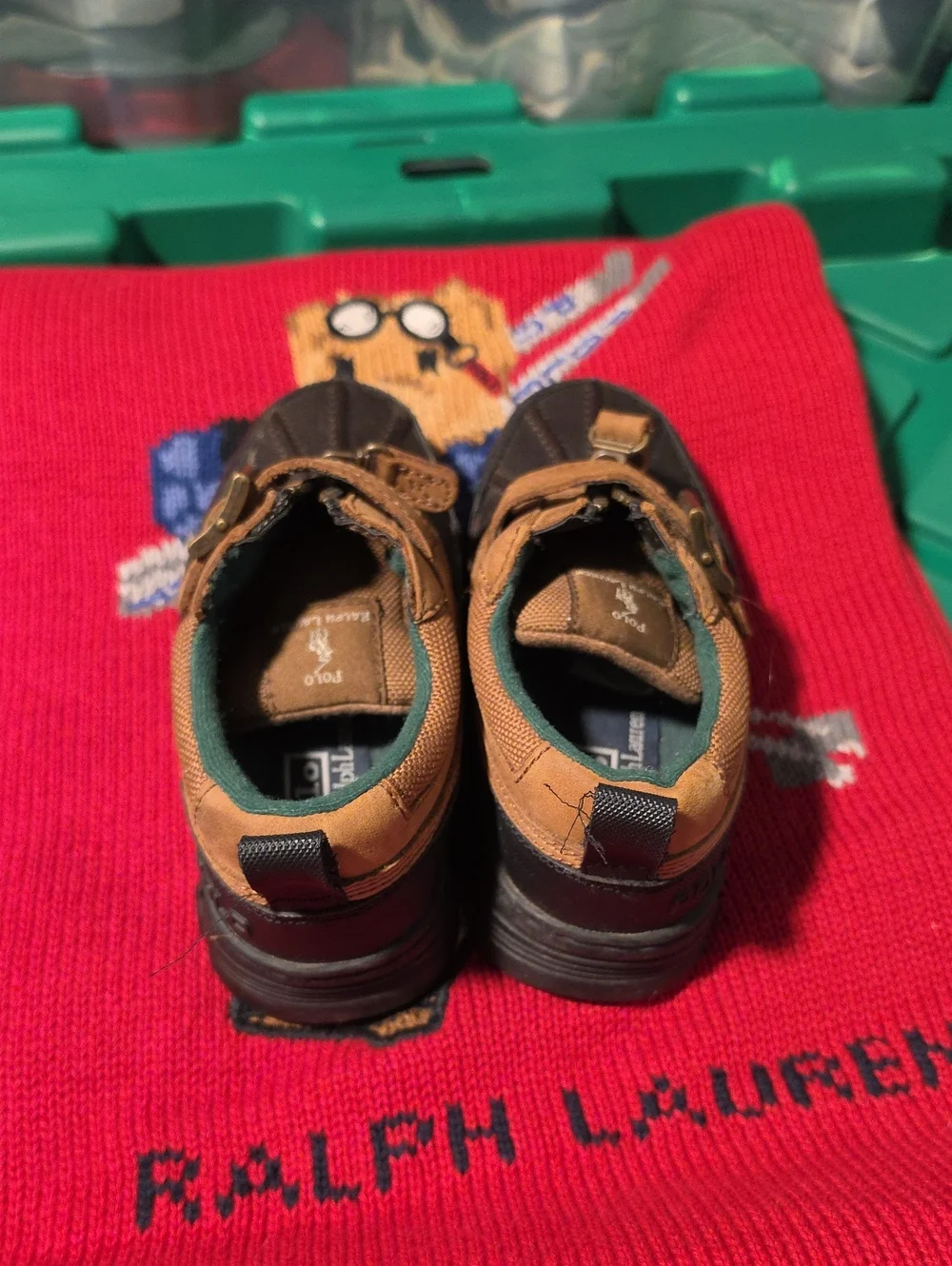 Vintage Polo Ralph Lauren Brown Duck Boots Zipper With Strap Slip On